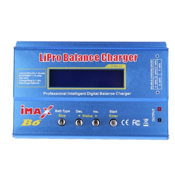 IMAX B6 80W Digital Battery Charger for RC Car Lipro Balance Charger Discharger NiMh Li-ion Ni-Cd 12V 5A AC Power Plastic